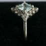 Vintage Art Deco Aquamarine and 925 Sterling Silver hallmarked Ring , Cubic Zirconia Band size O - 1,9g Image 6