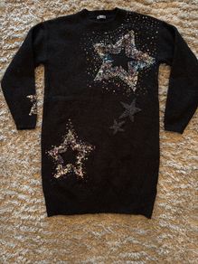 Next cosy black knitted dress age 8 worn once excellent condition!