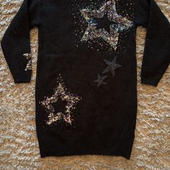 Next cosy black knitted dress age 8 worn once excellent condition!