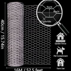 Chicken Wire,16M Chicken Wire Mesh Roll,Chicken Wire Mesh for Pet Rabbit Chicken Fencing