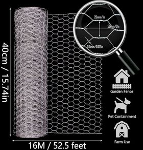 Chicken Wire,16M Chicken Wire Mesh Roll,Chicken Wire Mesh for Pet Rabbit Chicken Fencing