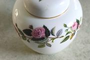 Wedgwood, Small Ginger Jar with Lid, Hathaway Rose Pattern, Pink Rose, 1980 English Bone China, Lidded Pot, Vintage Gif