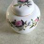 Wedgwood, Small Ginger Jar with Lid, Hathaway Rose Pattern, Pink Rose, 1980 English Bone China, Lidded Pot, Vintage Gif Image 3