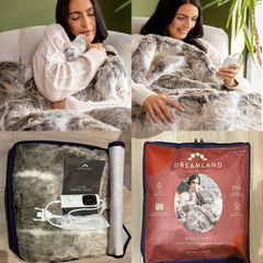 Hygge Days Luxury Faux Fur Warming Throw - Alaskan Husky Print