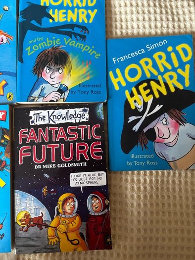 Eoin Colfer (2) / The knowledge (2) Horrid Henry (2)& Riotous Robots.