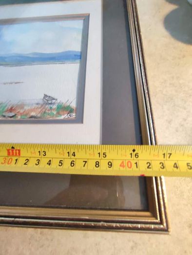 Signed watercooler framed picture seascape of west of ireland.