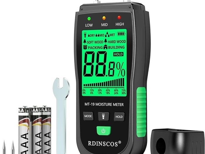 NEW SALE | Damp Meter MT19 Wood Moisture Meter for Walls Logs, Firewood Moisture Detector Caravans Lumber Tobacco Concrete Floors