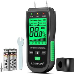 NEW SALE | Damp Meter MT19 Wood Moisture Meter for Walls Logs, Firewood Moisture Detector Caravans Lumber Tobacco Concrete Floors