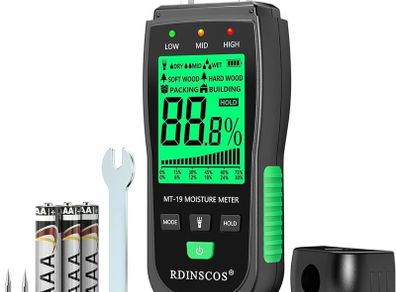 NEW SALE | Damp Meter MT19 Wood Moisture Meter for Walls Logs, Firewood Moisture Detector Caravans Lumber Tobacco Concrete Floors