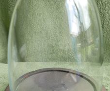 Vintage Glass Dome on Wooden Base