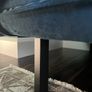 3+2 Seater navy blue Velvet Sofa Suite + footstool Image 2