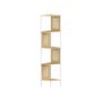 5 Tier Corner Shelf Bookcase with Rattan Side Panels Standing Shelf Metal Frame for Living Room Bedroom Study Kitchen 12.5 x 12.5 x 61.4 inch Image 6