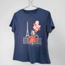 Pre Owned Navy Blue Paris Eiffel Tower Graphic T-Shirt Image 2