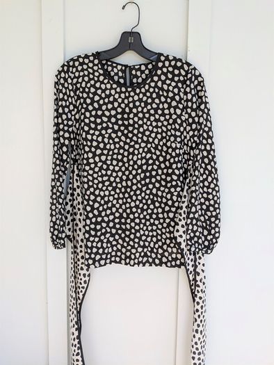 J Crew Tiefront Silk top in Pebble Print