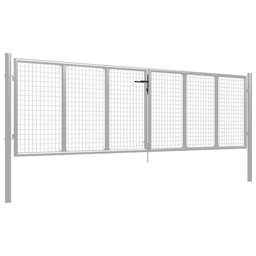 Garden Gate Galvanised Steel 415x175 cm Silver