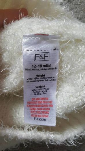 F&F Fluffy jumper 12-18mths