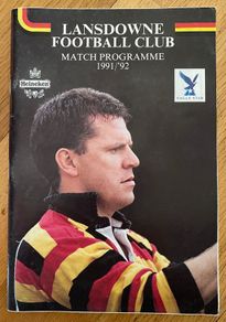 1991/92 Lansdowne v Young Munster - AIL Division 1 Rugby Programme