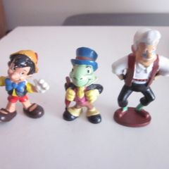 Vintage Disney Pinocchio/ Giminy Cricket/ Gepetto Pvc Figures