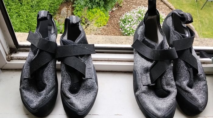 climbing shoes UK 5 and UK 7.