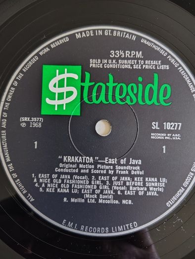Frank De Vol - Krakatoa, East Of Java (Music From The Original Sound Track) Vinyl LP (1966) UK 1st Pressing Soundtrack Score EX+