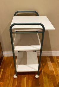 Hair or beauty trolley Solid wood three shed in wheels