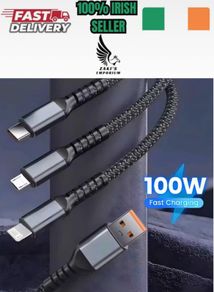 3 In 1 Transparent Super Fast Charging Cable 6A Universal with Type C Usb Micro