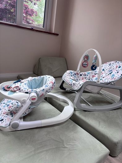 Fisher Price Infant to Toddler Rocker and Sit Me Up Floor Seat