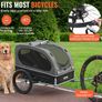 Dog Bike Trailer, Supports up to 88 lbs, Pet Cart Bicycle Carrier, Easy Folding Frame with Quick Release Wheels, Universal Bicycle Coupler, Reflectors, Flag, Collapsible to Store, Black/Gray Image 2
