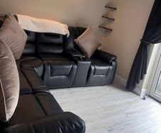 leather L shape couch
