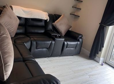 leather L shape couch