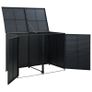 Double Wheelie Bin Shed Poly Rattan Black 148x80x111 cm Image 5