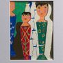 Original drawing original art Peg dolls Figurative artcontemporary Irish Art abstract painting Image 3