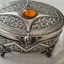 A silver-plated jewelry box from Poland, with the hallmark 1738. Image 10
