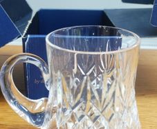 Vintage Cavan Irish Crystal Tankard, Handmade Cut Crystal, 1/2 Pint (1980s)