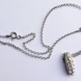 Vintage 925 Sterling Silver Necklace with Crystal-Embellished Pendant Image 6