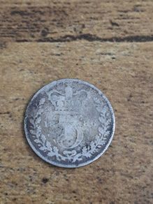 Great Britain UK 1886, 3 Pence / Threepence, Victoria, Silver Coin - free standard postage