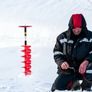 Ice Drill Auger, 8\" Diameter Nylon Ice Auger, 39\" Length Ice Auger Bit,Auger Drill with 11.8\" Extension Rod,Auger Bit with Drill Adapter,Top Plate & Blade Guard for Ice Fishing Ice Burrowing Image 6