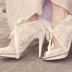 Stunning Harriet Wilde lace wedding shoes