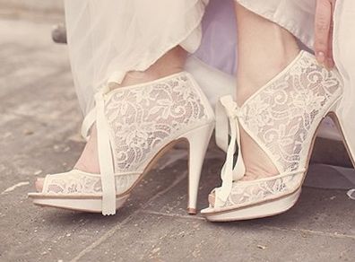Stunning Harriet Wilde lace wedding shoes