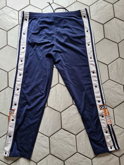 Women's Blue Adidas Vintage retro adibreak poppers Track Pants D4 Size L large trousers