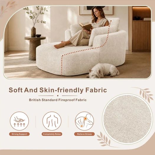 Softy Compressed Indoor Lounge Sofa Chair - Beige