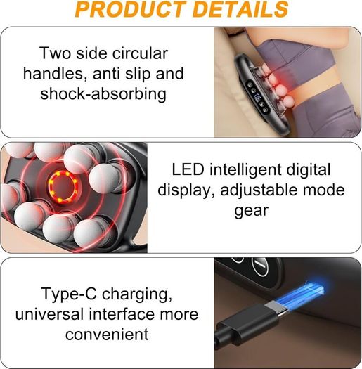 8 Heads Massage Gun - Muscle Massage Gun Deep Tissue, Muscle Pain Relief, Neck Massager for Leg Neck Back Shoulder, Back Massager, Home Office Accessories
