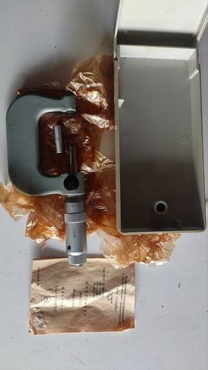 Vintage USSR Micrometer MK 25-50mm (0.01mm) MIZ Caliber - New Old Stock NOS Case