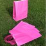 Lot of 20 paper carrier bags Bright pink top quality 100gr 24cm x 31cm x 11cm with twisted handles Image 2