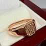 Diamond Natural Arglye Champagne Diamond SIGNET Ring Image 7