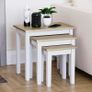 Vida Designs Yorkshire Nest of 3 Tables for Living room, Stacking Side Tables, Sturdy and Easy Assembly (Oak & White) Image 3