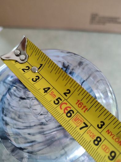 Striking, unusual and beautiful, small hand blown JER POINT vase