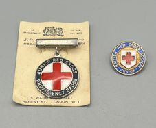 1951 Junior Red Cross Proficiency Badge Original Backing Card and Box + 1 Bonus