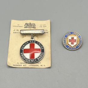 1951 Junior Red Cross Proficiency Badge Original Backing Card and Box + 1 Bonus