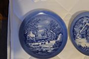 Blue and White Japanese Wall Plates